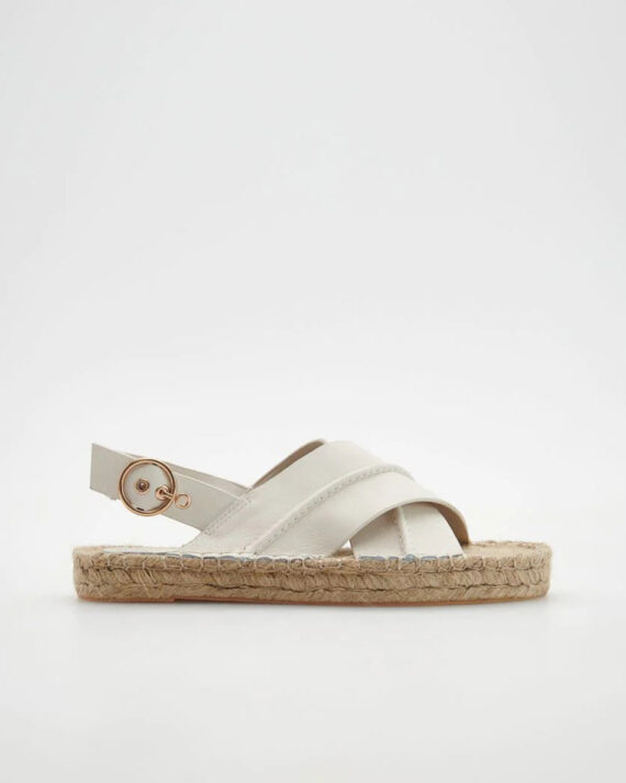 Espadrilles with leather upper